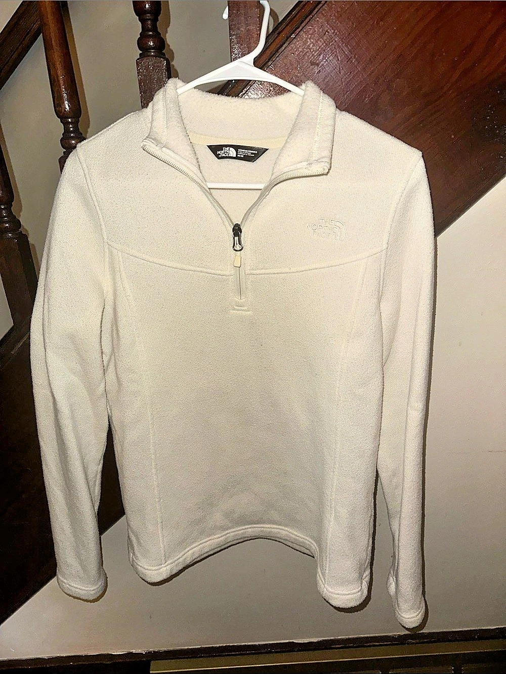 The North Face Glacier Quarter-Zip Fleece Pullover Cream Medium